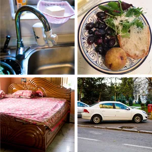 Sink with water faucet